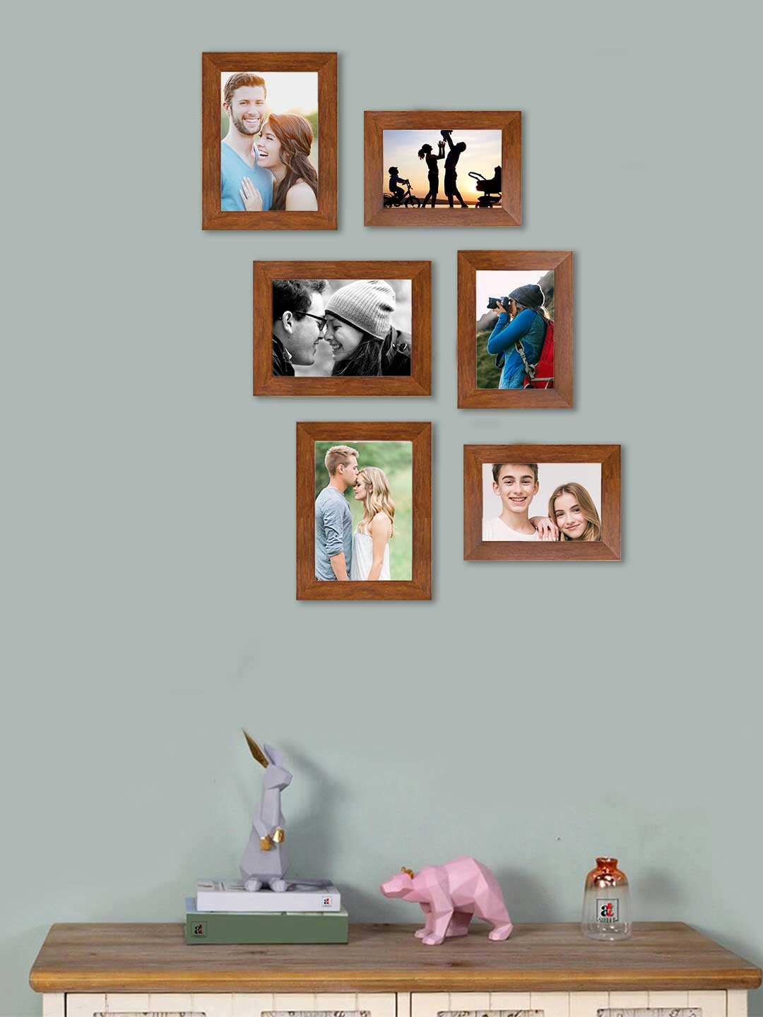 

Art Street Set of 6 MDF Wall Photo Frames, Brown