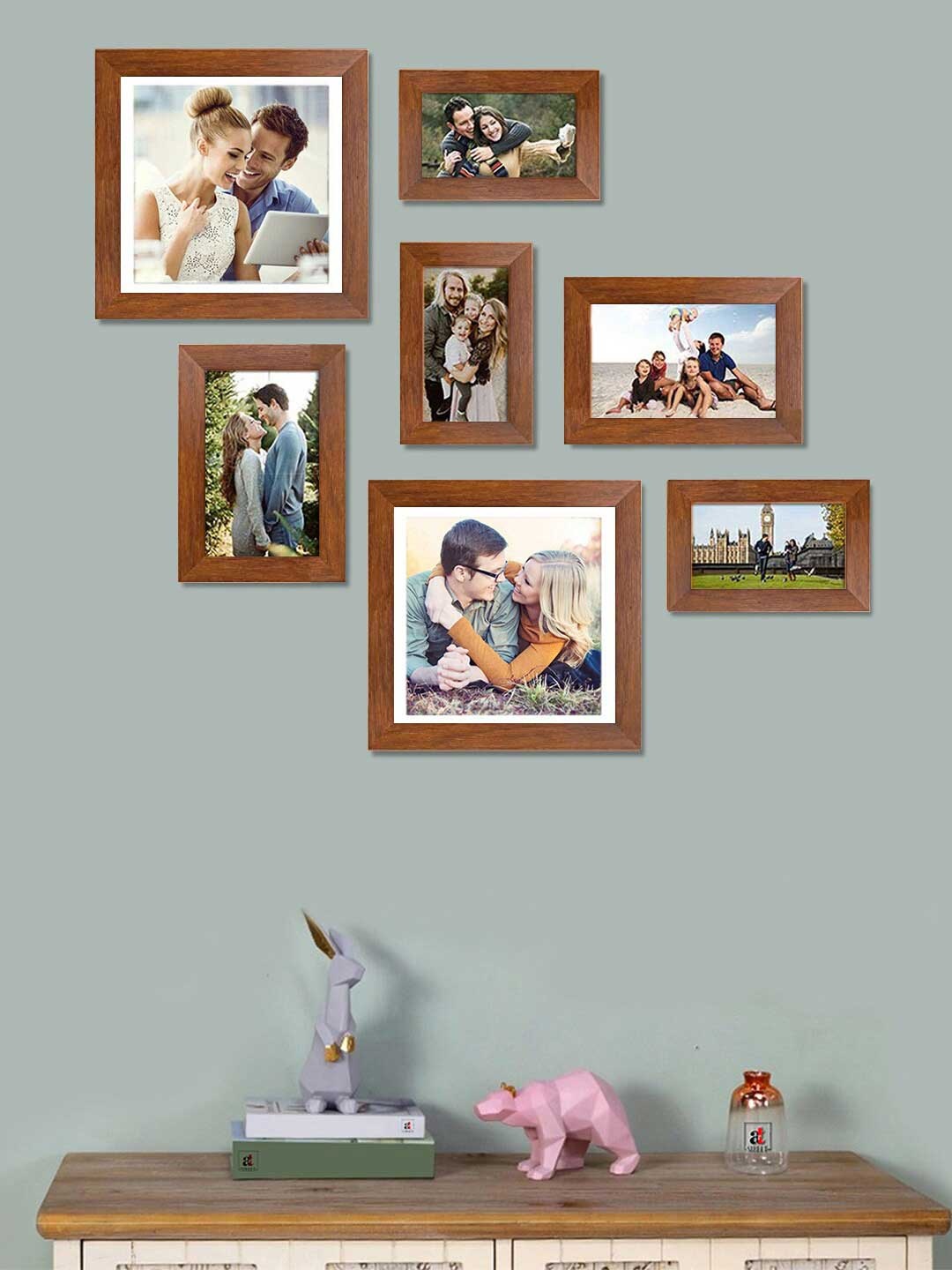 

Art Street Set of 7 MDF Wall Photo Frames, Brown