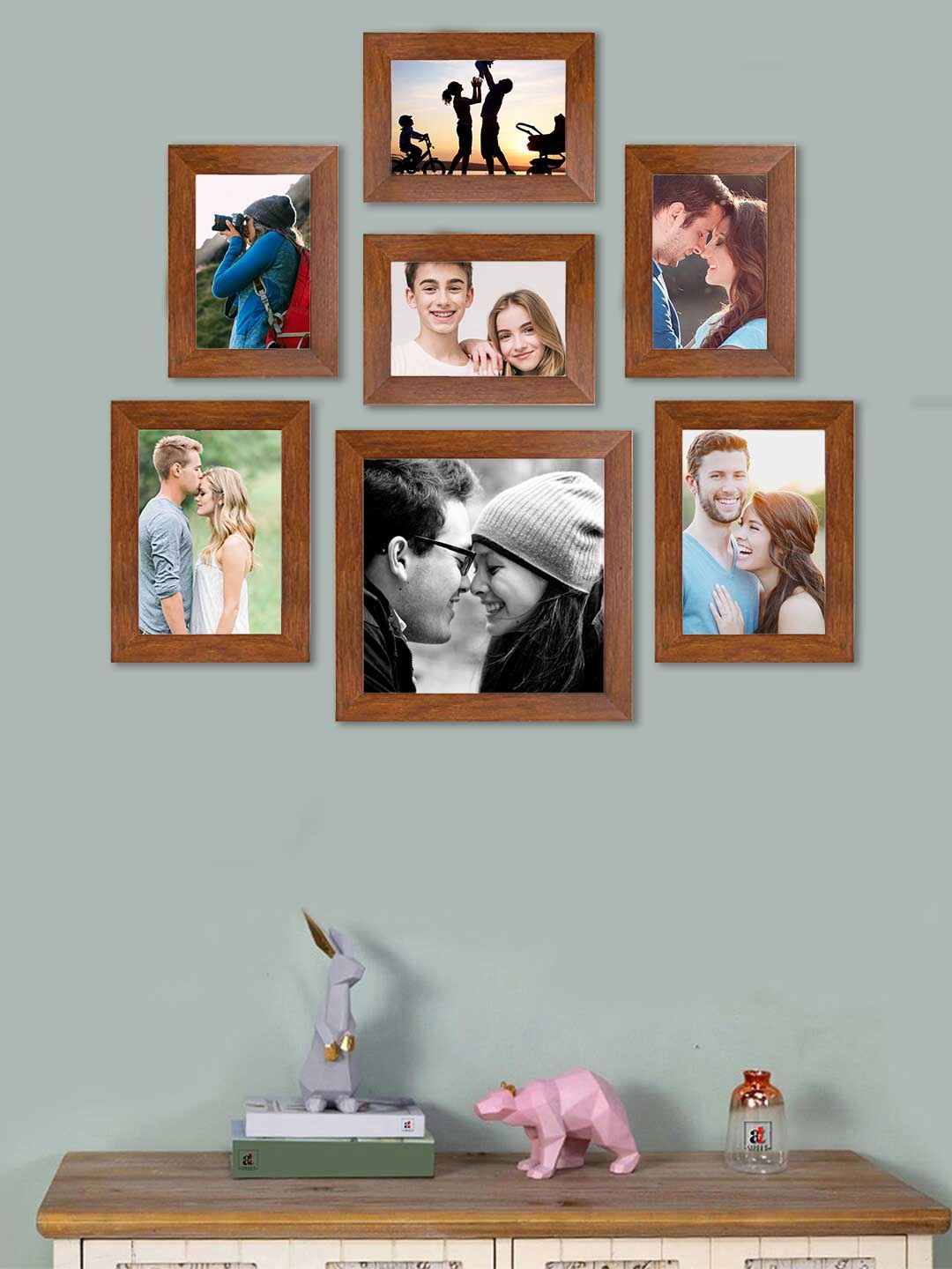 

Art Street Set of 7 MDF Wall Photo Frames, Brown