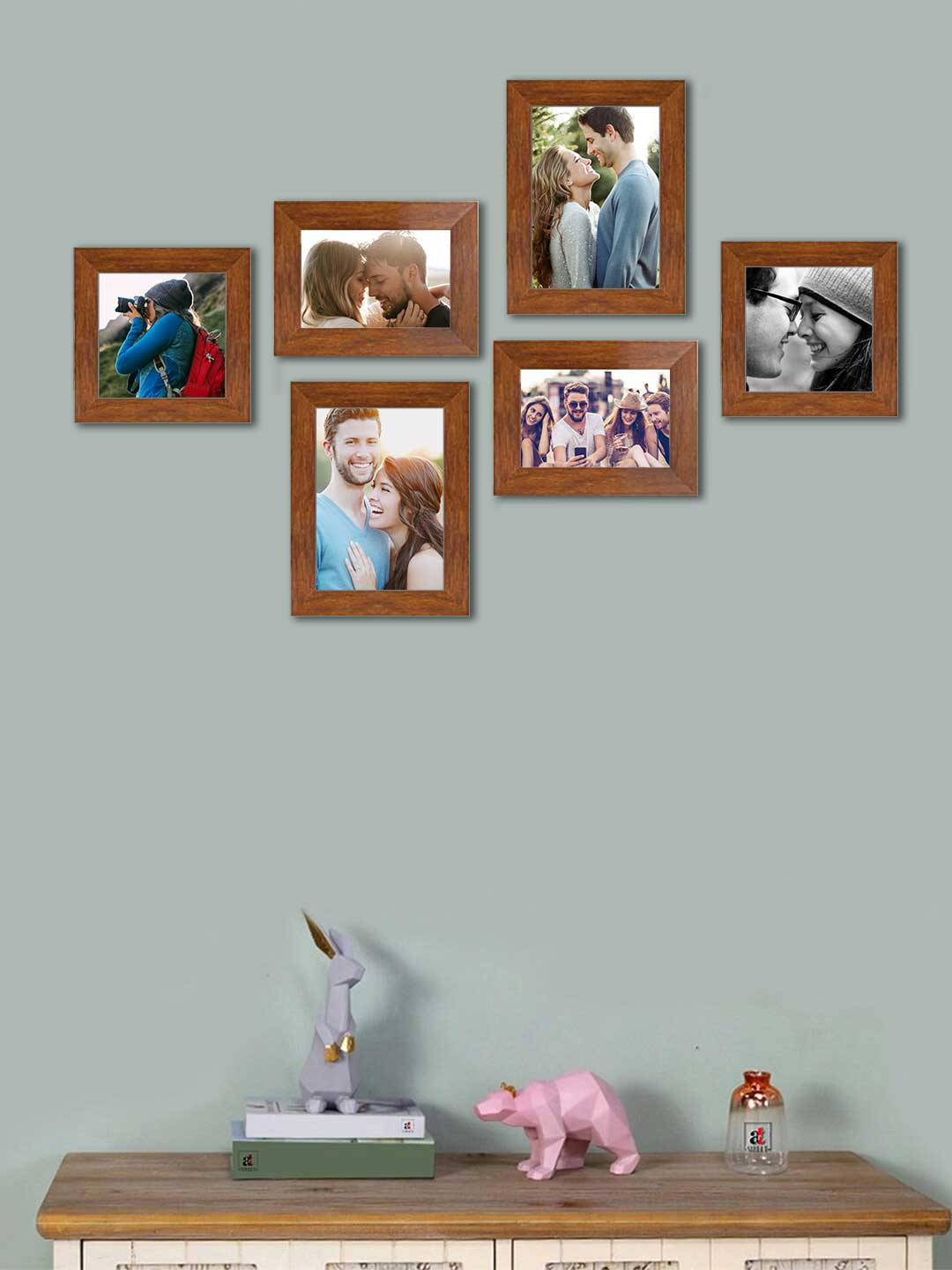 

Art Street Set of 6 MDF Wall Photo Frames, Brown