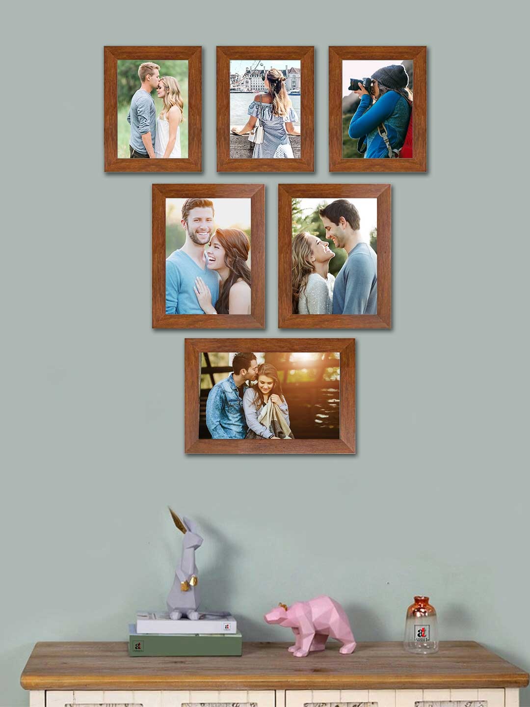 

Art Street Set of 6 MDF Wall Photo Frames, Brown