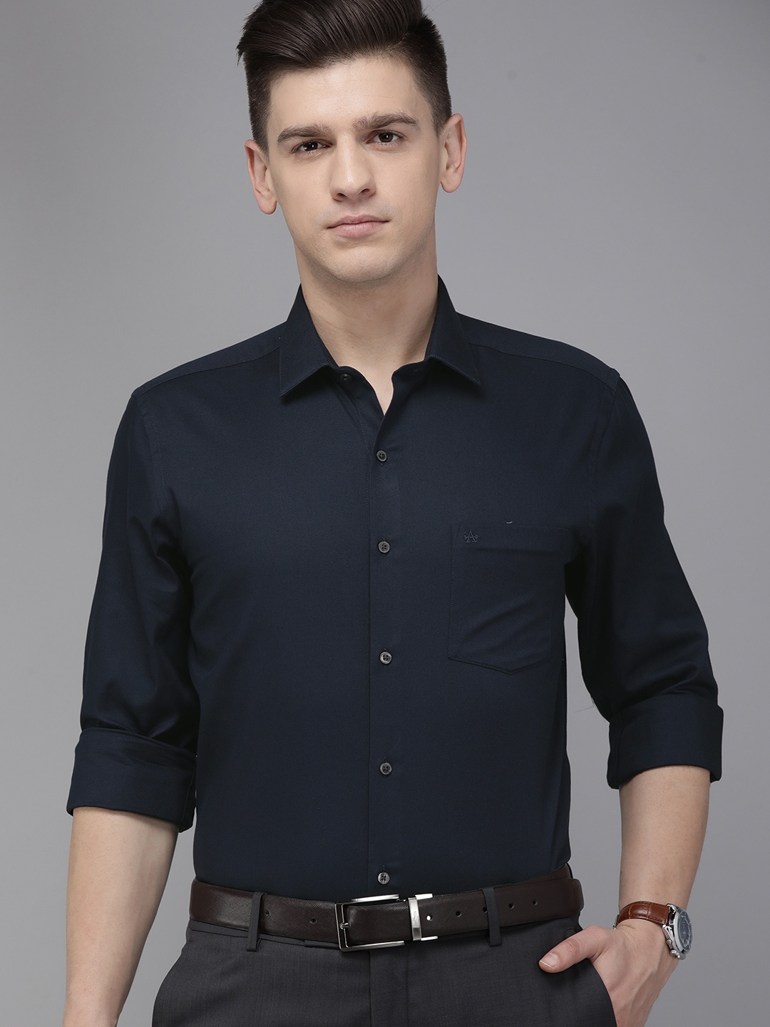 

Arrow Men Navy Blue Manhattan Slim Fit Formal Shirt