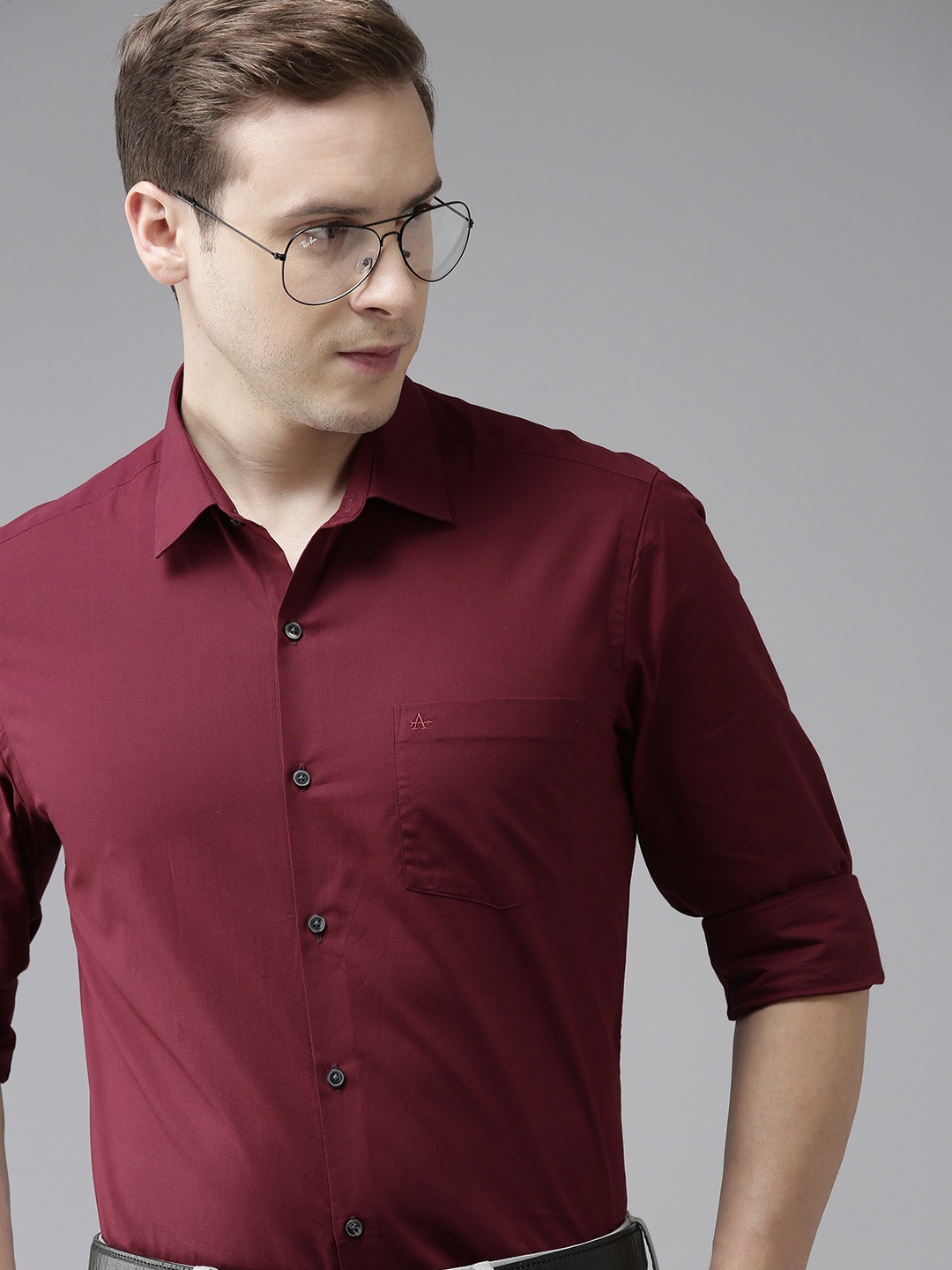 

Arrow Men Maroon Slim Fit Solid Pure Cotton Formal Shirt