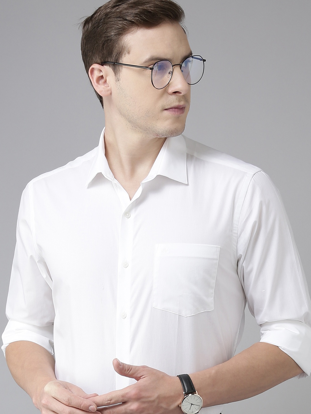 

Arrow Men White Slim Fit Solid Pure Cotton Formal Shirt
