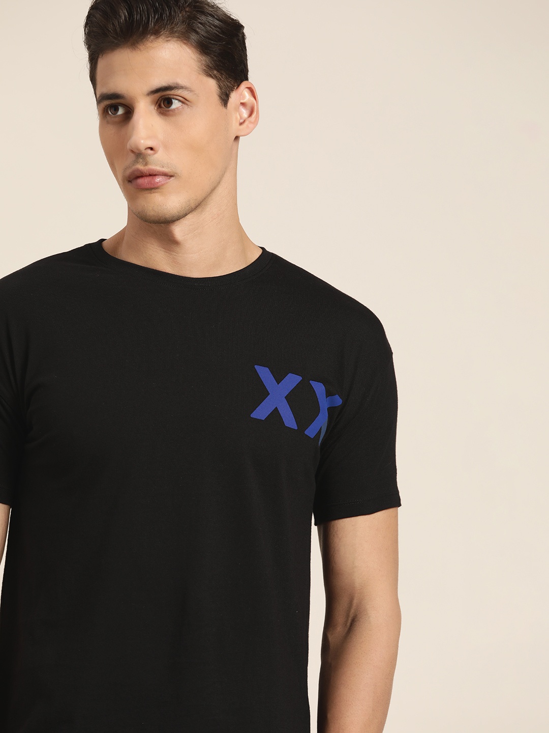 

ether Unisex Black Pure Cotton Solid T-shirt