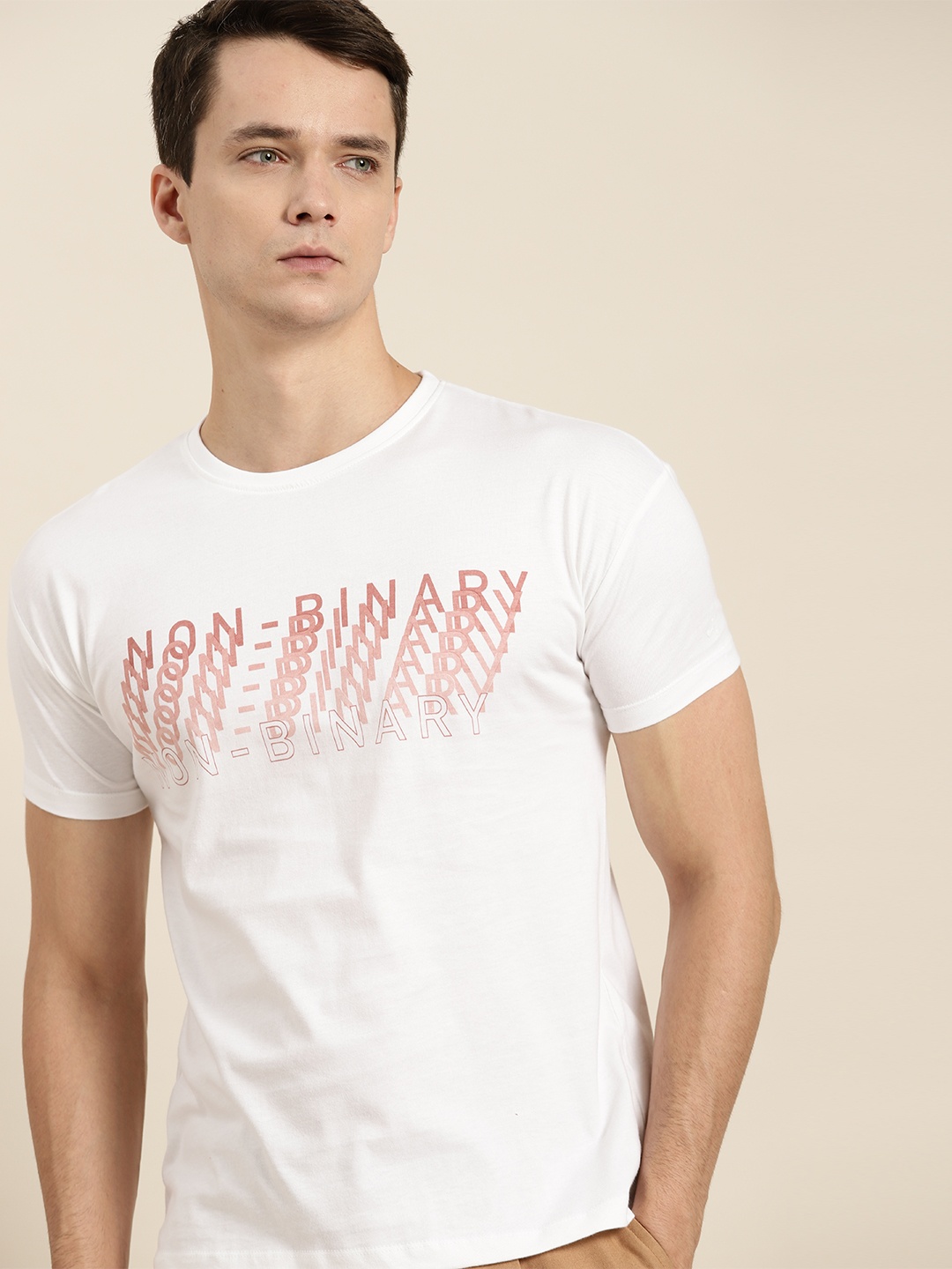 

ether Unisex White Pure Cotton Typography Print T-shirt