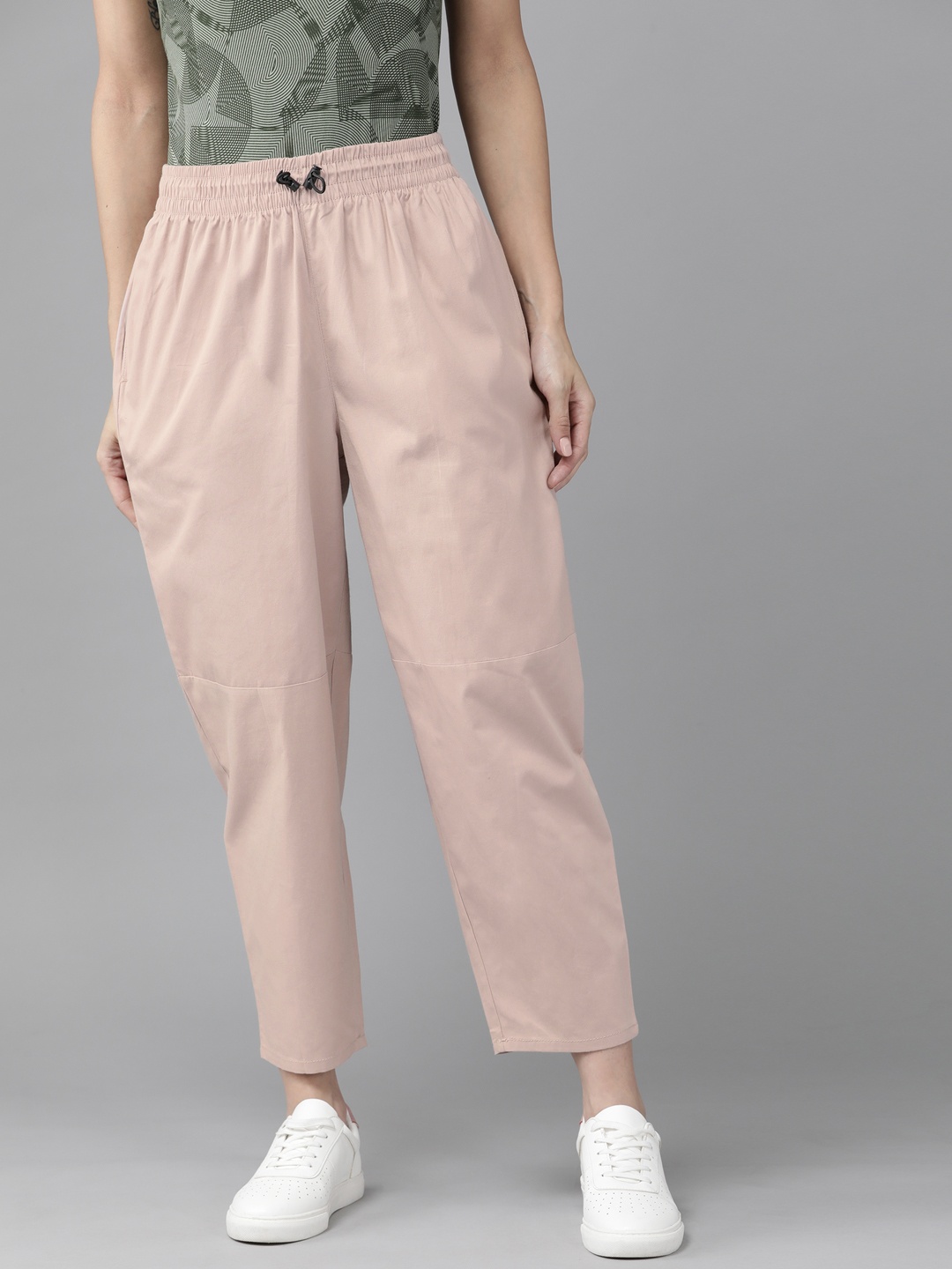 

Roadster Women Nude-Coloured Solid Pure Cotton Trousers