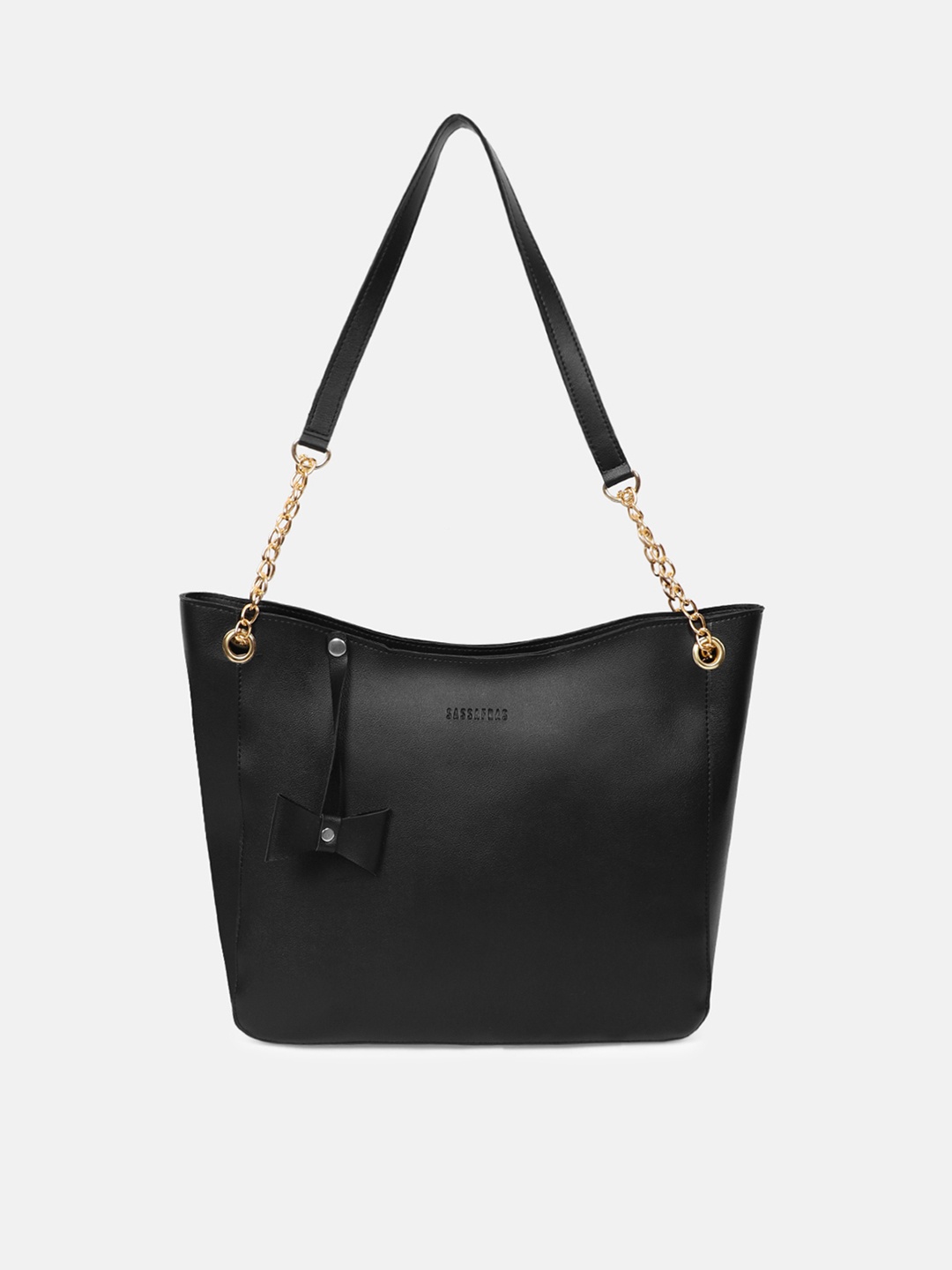 

SASSAFRAS Black PU Structured Handheld Bag