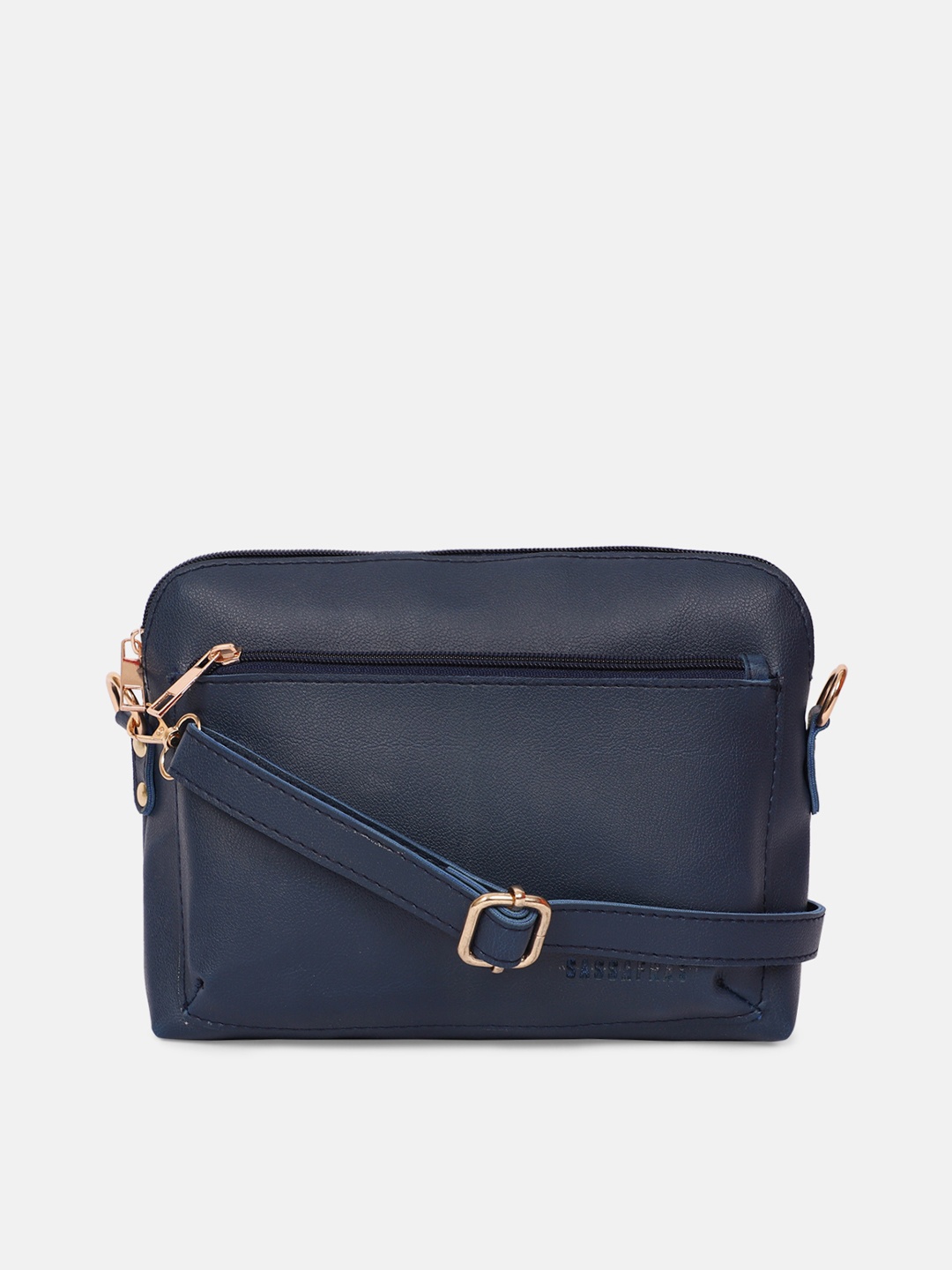 

SASSAFRAS Navy Blue PU Structured Sling Bag