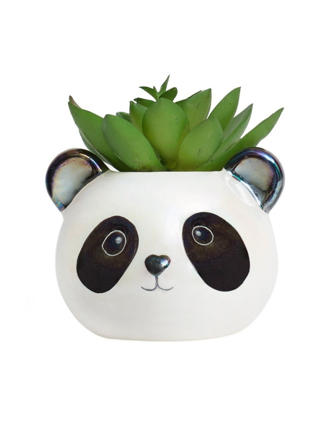 

Chumbak White & Black Chubby Ceramic Panda Planter