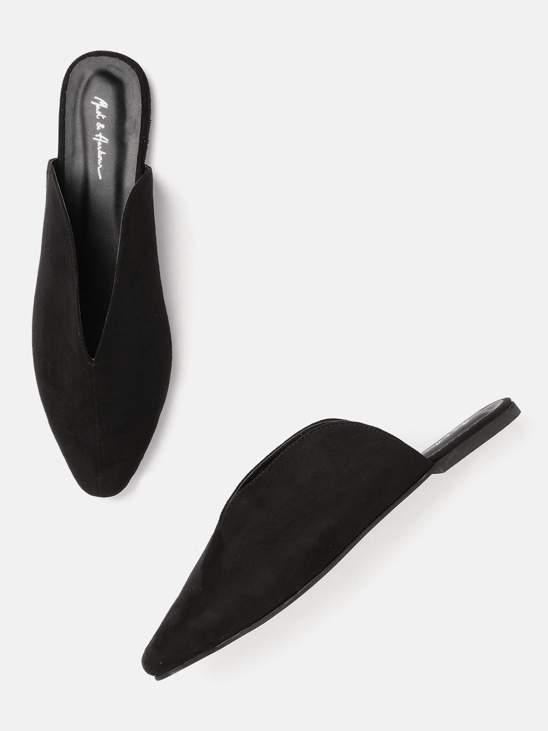 

Mast & Harbour Women Black Solid Mules