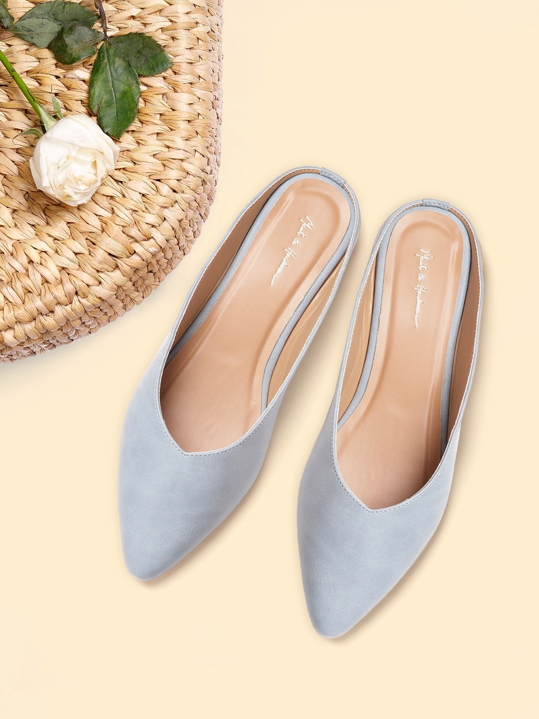 

Mast & Harbour Women Blue Solid Mules