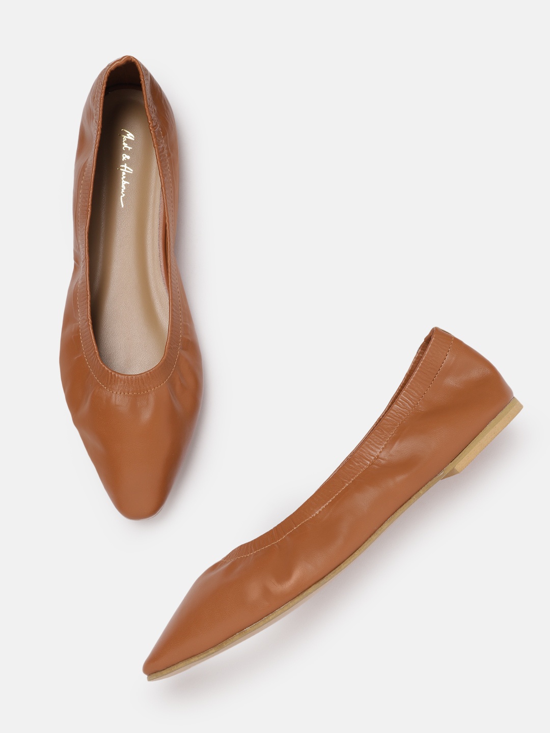 

Mast & Harbour Women Brown Solid Ballerinas