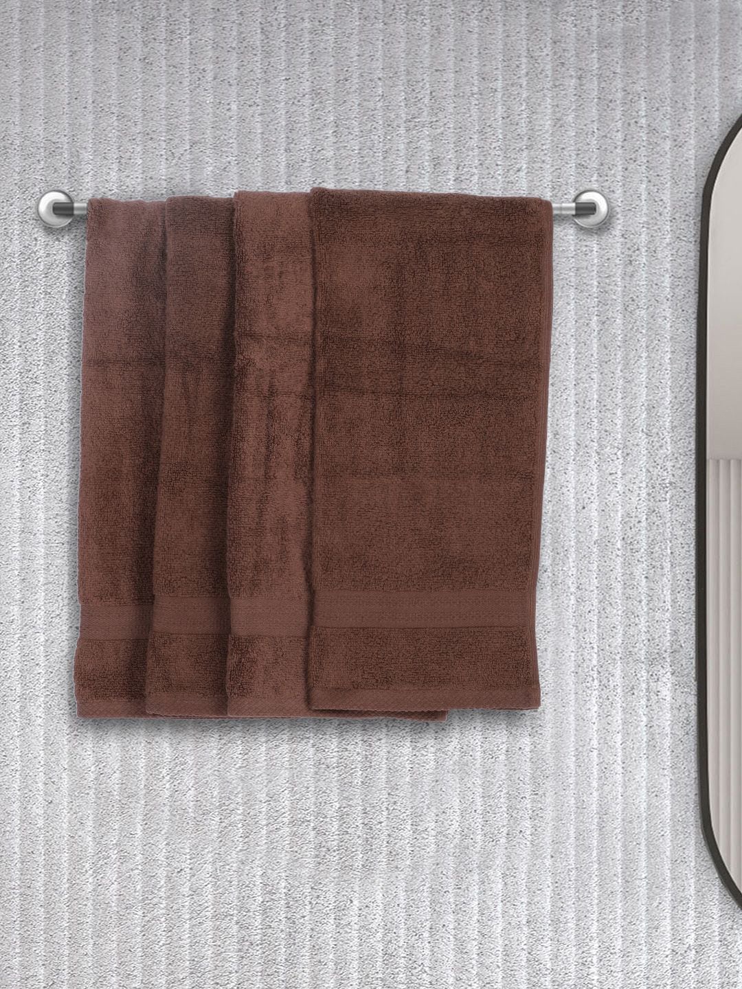 

BIANCA Brown Set of 4 Solid 500 GSM Cotton Hand Towels