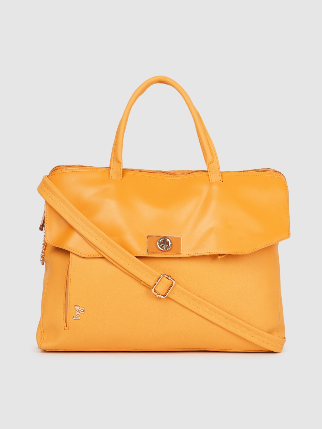 

Baggit Yellow Structured Handheld Laptop Bag