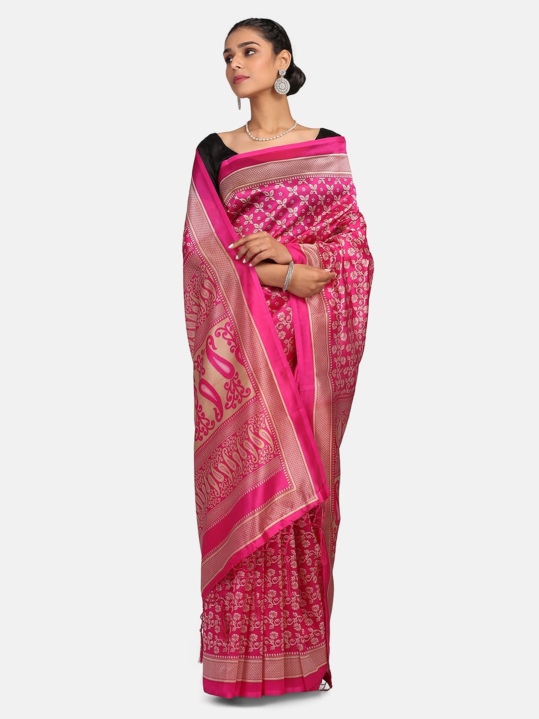 

Mirraw Pink & Beige Woven Design Art Silk Saree