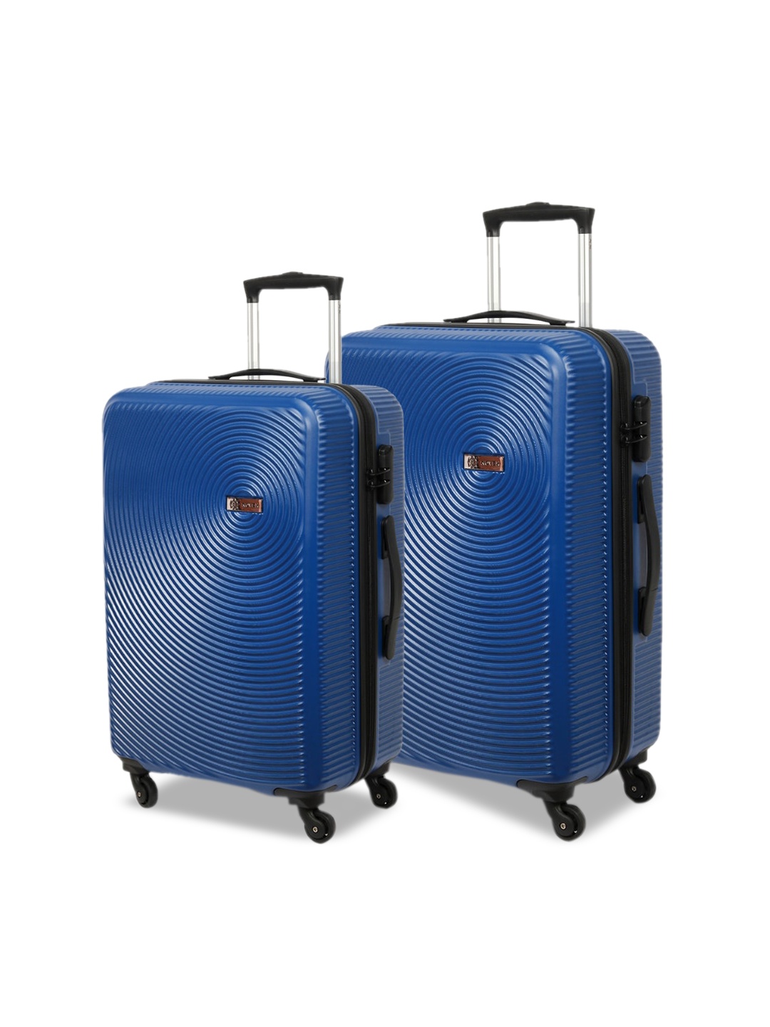 

NOVEX Set Of 2 Blue Textured Hard-Sided Trolley Suitcases
