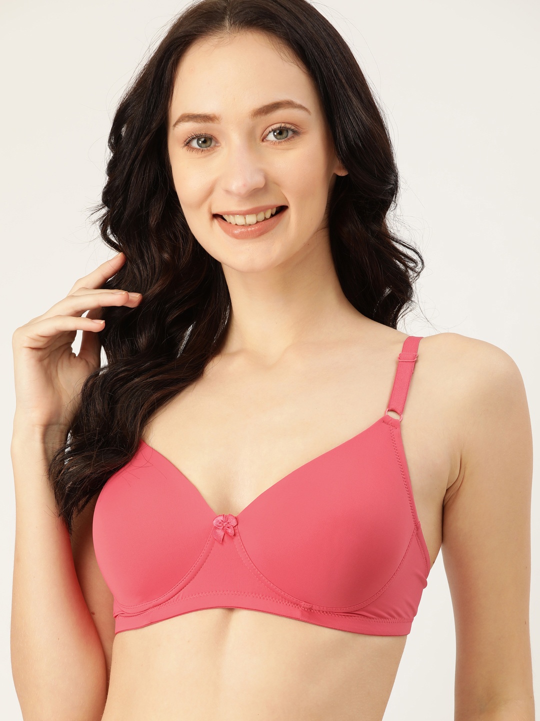 

DressBerry Coral Pink Everyday Bra-Underwired Lightly Padded