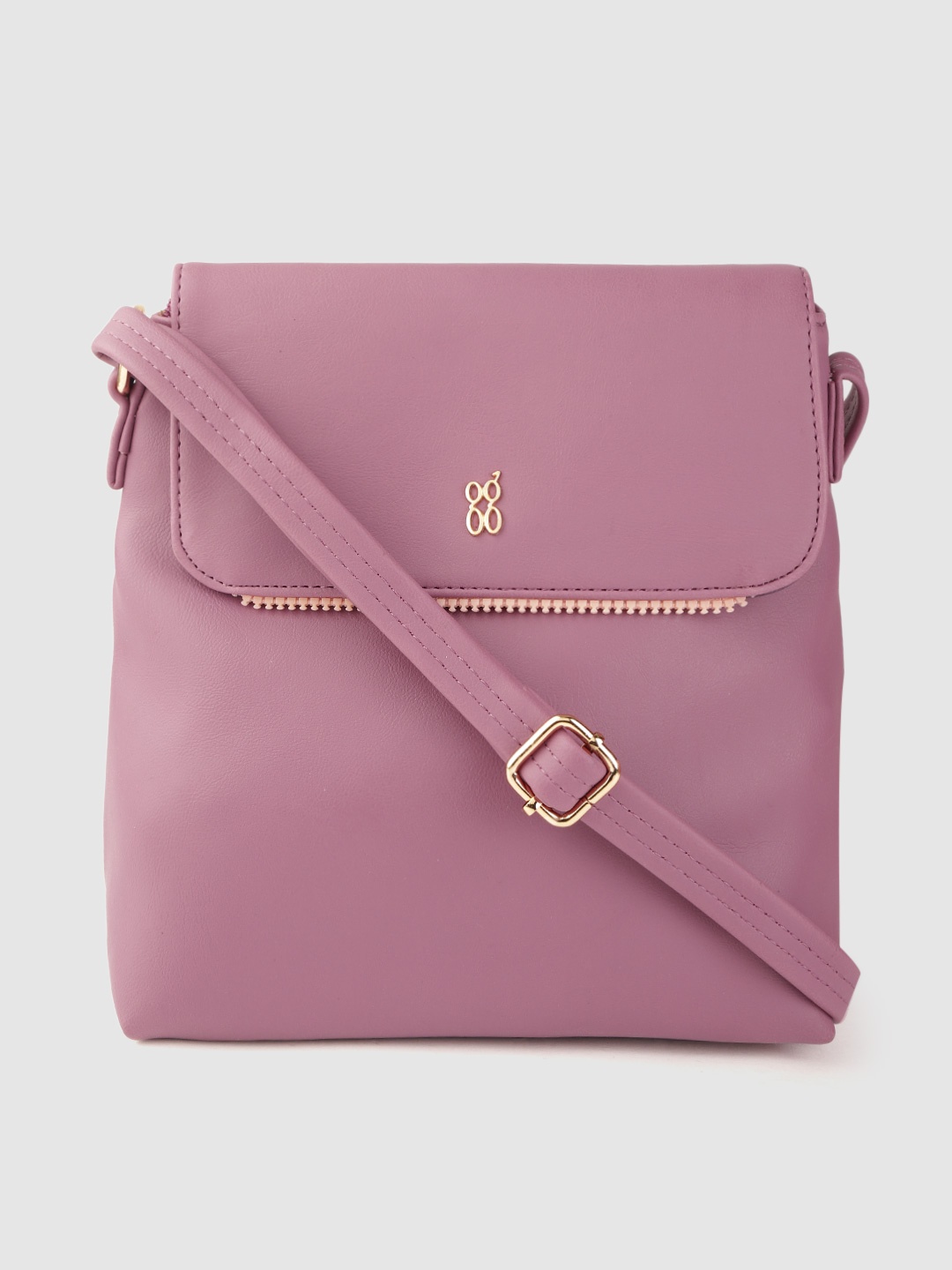 

Baggit Mauve Solid Structured Sling Bag with Non-Detachable Sling Strap