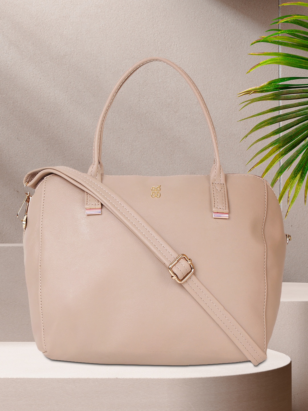 

Baggit Beige Structured Handheld Bag