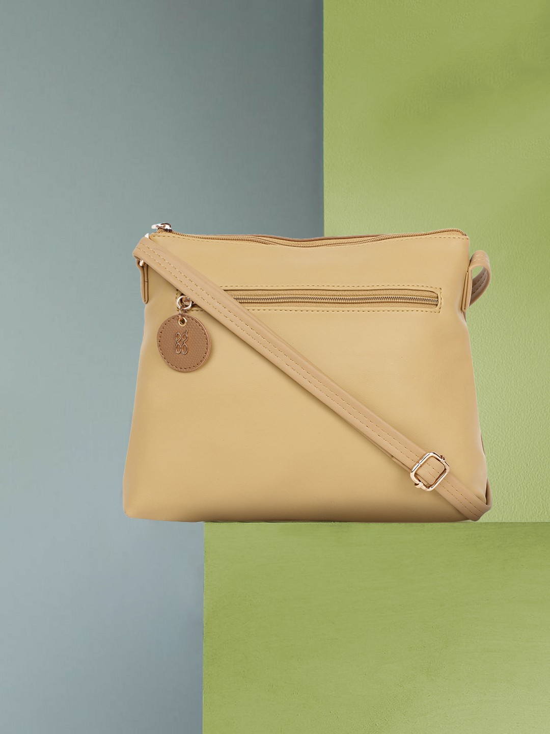 

Baggit Beige & Brown Colourblocked Structured Sling Bag