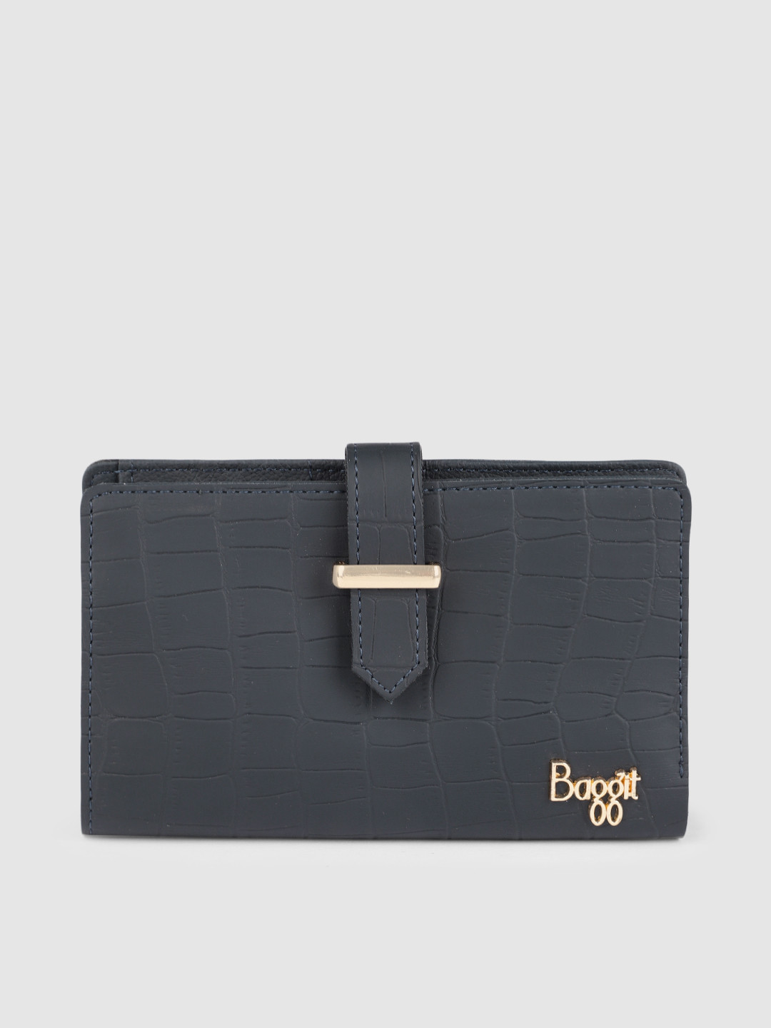 

Baggit Women Blue Textured Two Fold Wallet