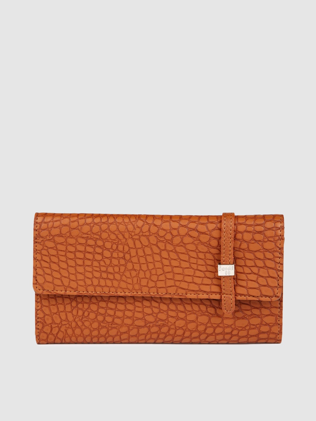 

Baggit Women Tan Brown Animal Textured Three Fold Wallet