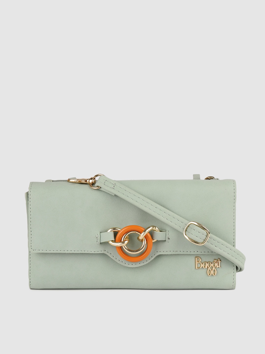 

Baggit Women Blue Solid Two Fold Wallet with Sling Strap