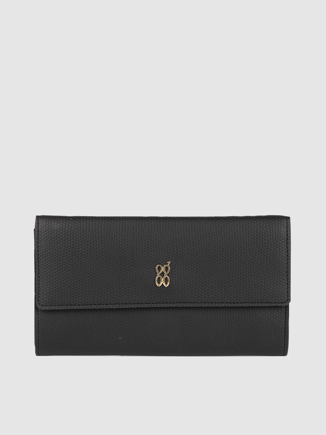 

Baggit Women Black Textured Two Fold Wallet