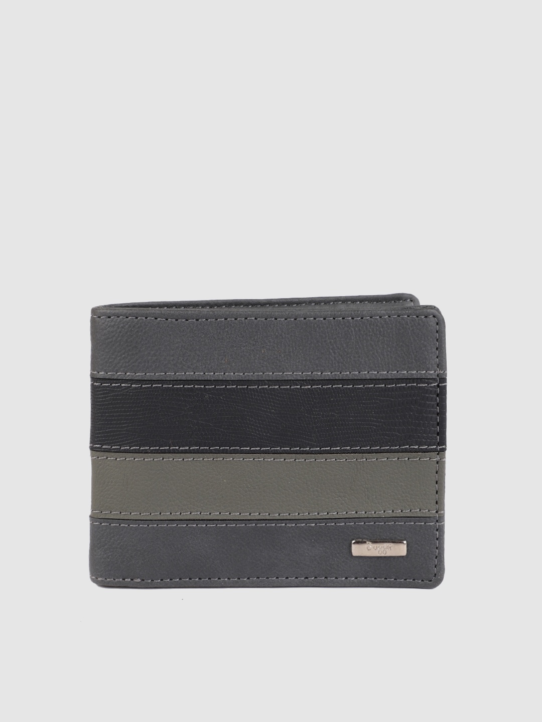 

Baggit Men Grey & Black Colourblocked GW SLOCK AXIS Two Fold Wallet