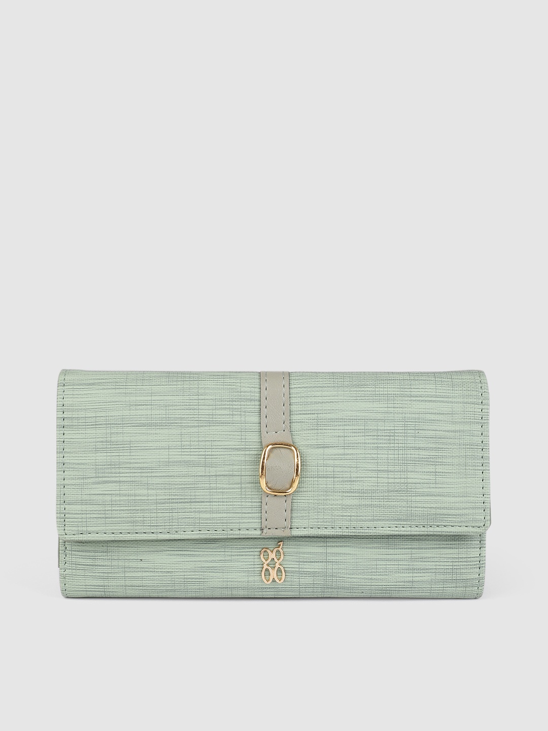 

Baggit Women Green Printed Buckle Detail Two Fold Wallet