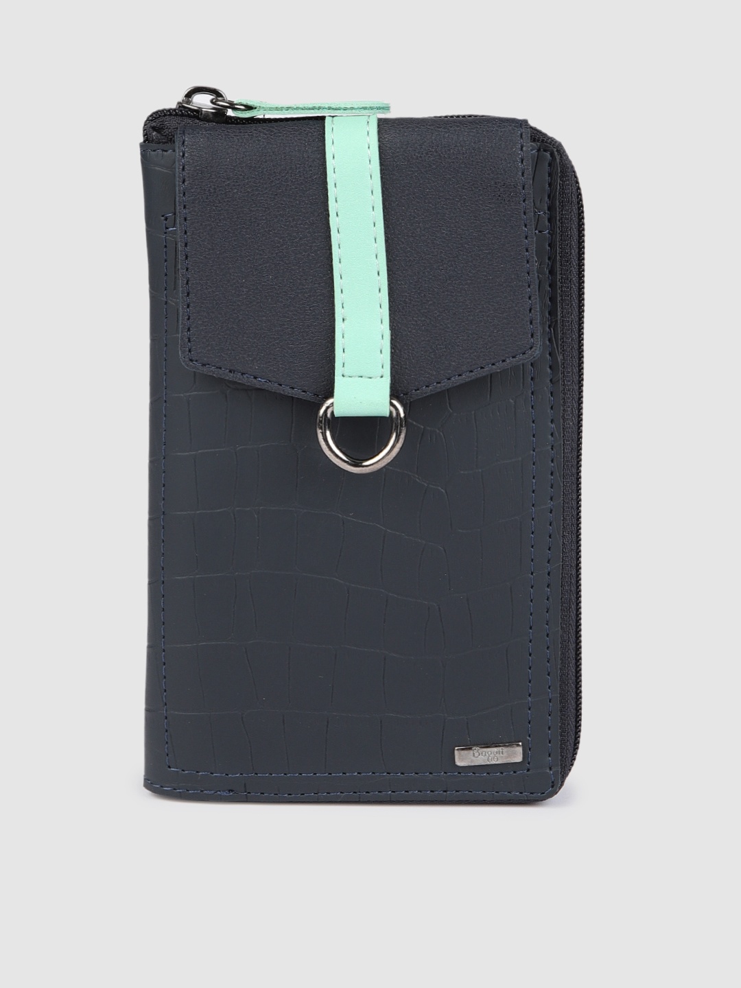 

Baggit Women Blue Solid LW KAYLEE TRAM 5 Zip Around Wallet