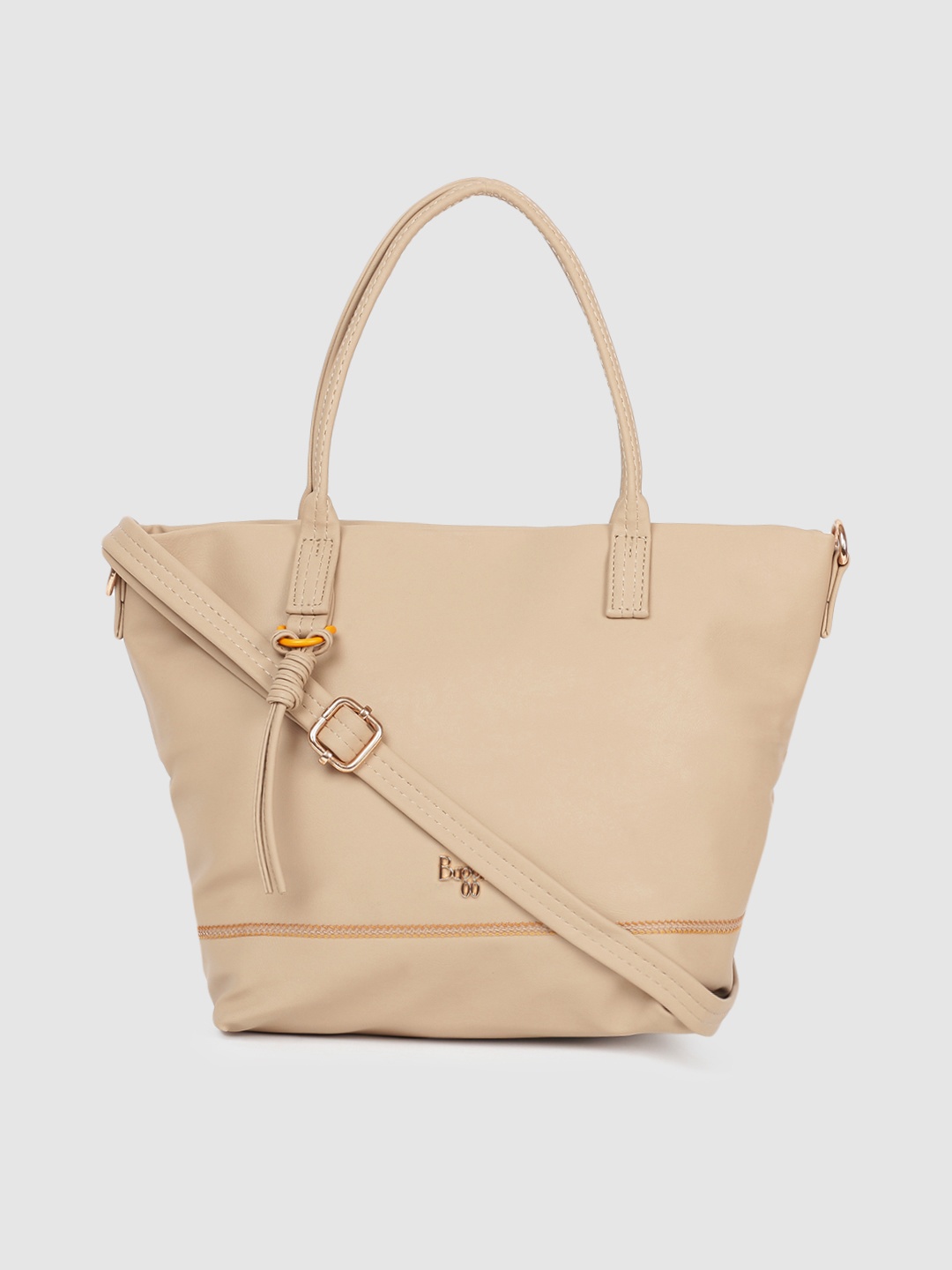 

Baggit Beige Structured Handheld Bag with Tassel