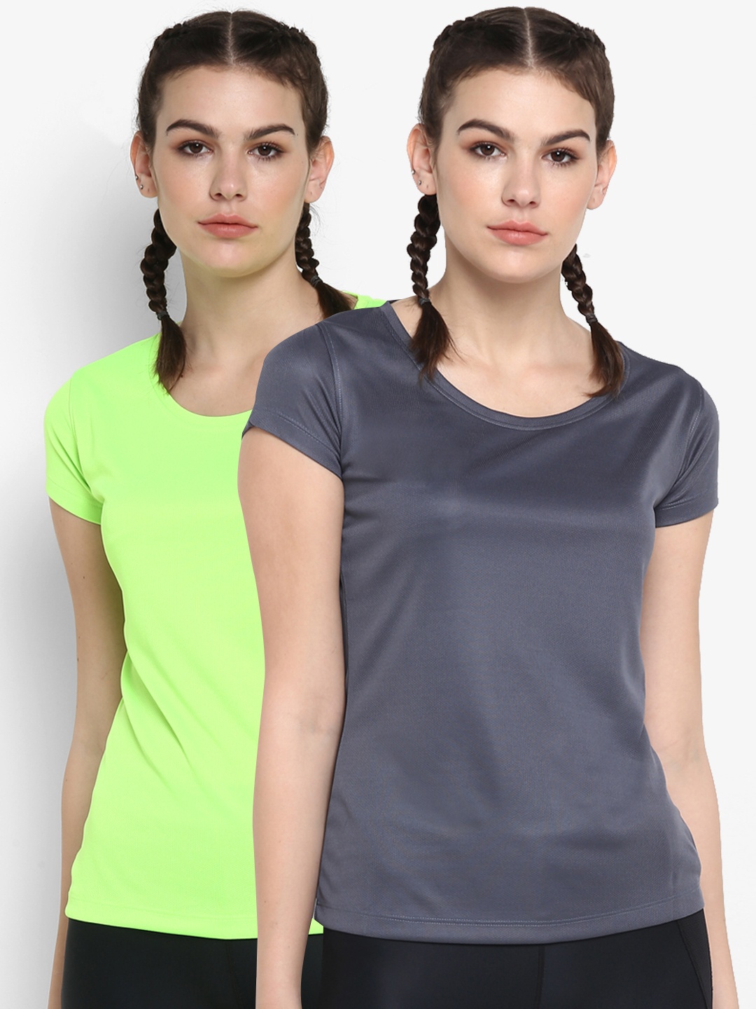 

ScoldMe Women Multicoloured Pack Of Two 2 Slim Fit T-shirt, Multi