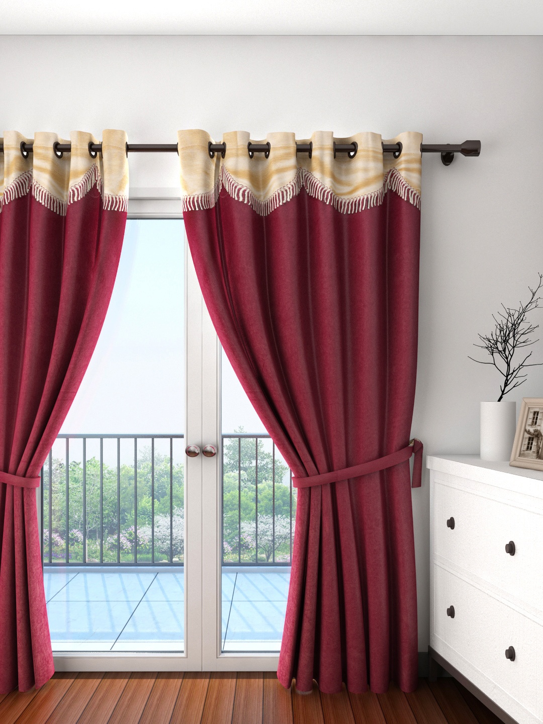 

Cortina Maroon Single Door Curtain