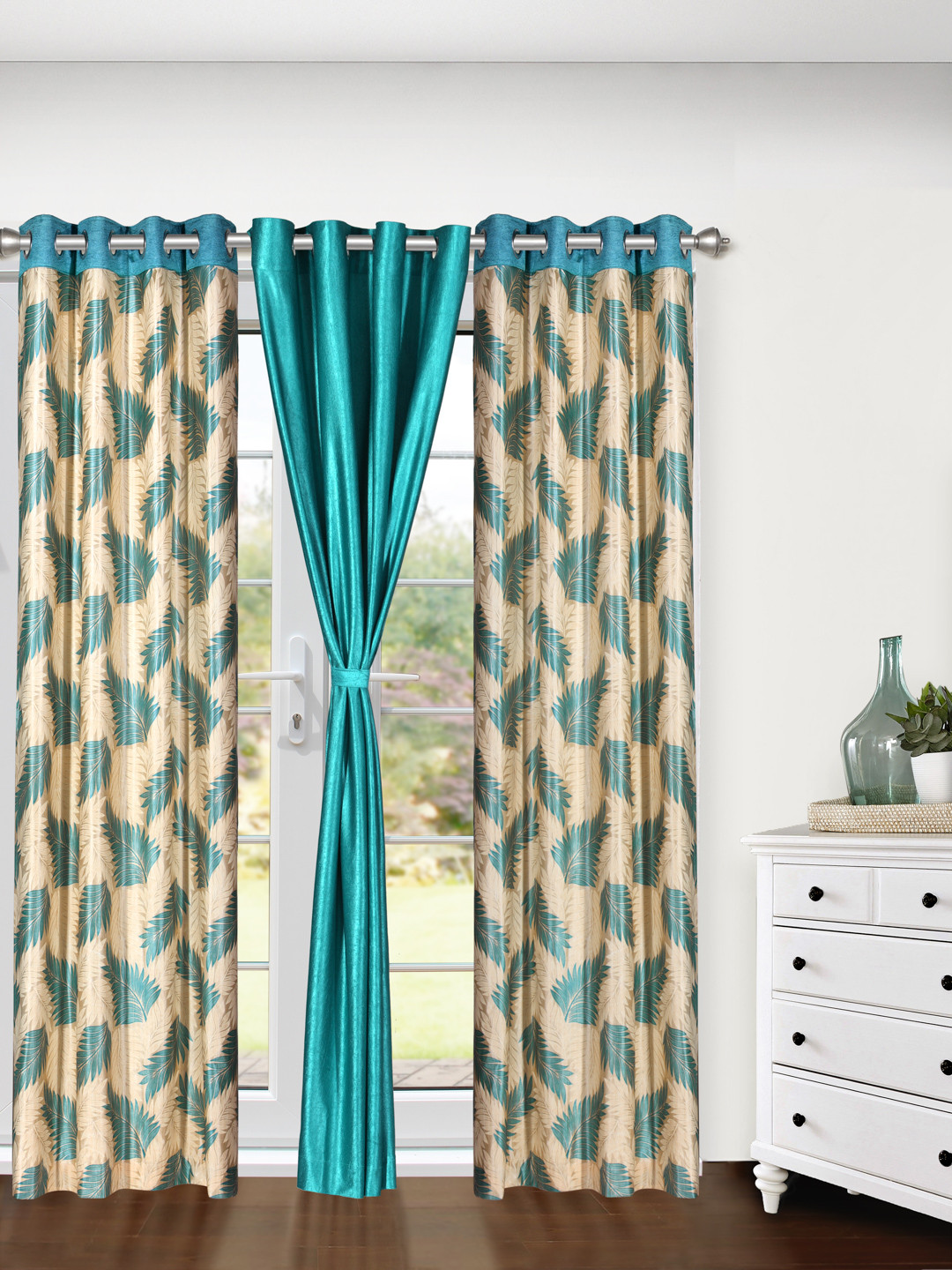 

Cortina Set of 3 Door Curtains, Beige