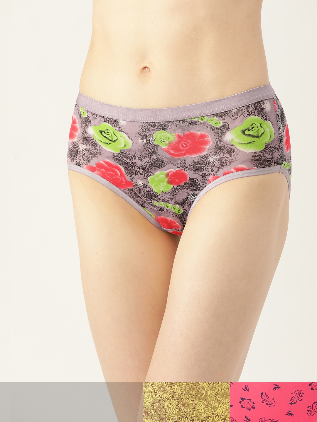 

DressBerry Women Pack of 3 Hipster Briefs DREPOLYPNTY-036, Pink