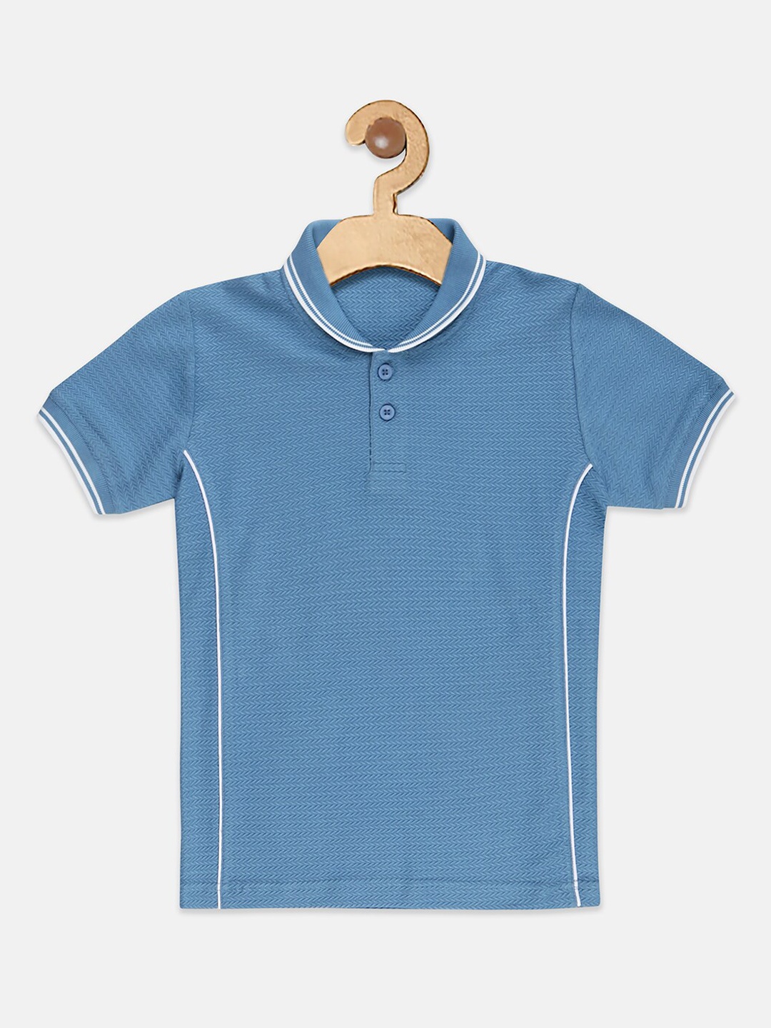 

Instafab Boys Blue Polo Collar Cotton T-shirt