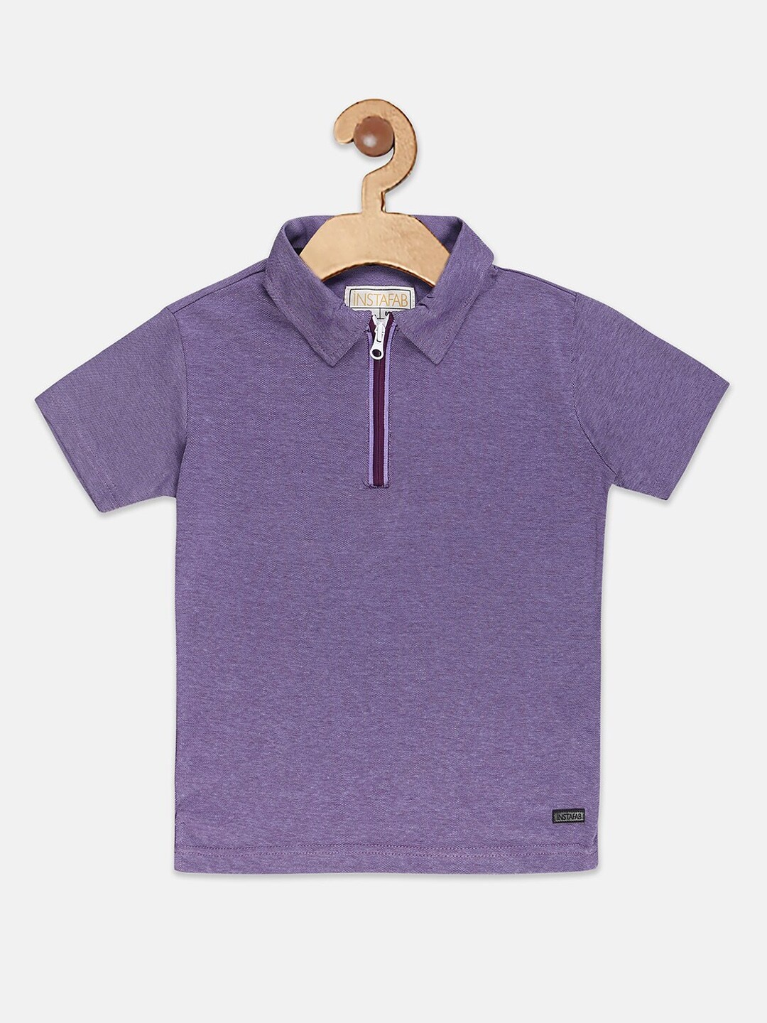

Instafab Boys Purple Polo Collar T-shirt