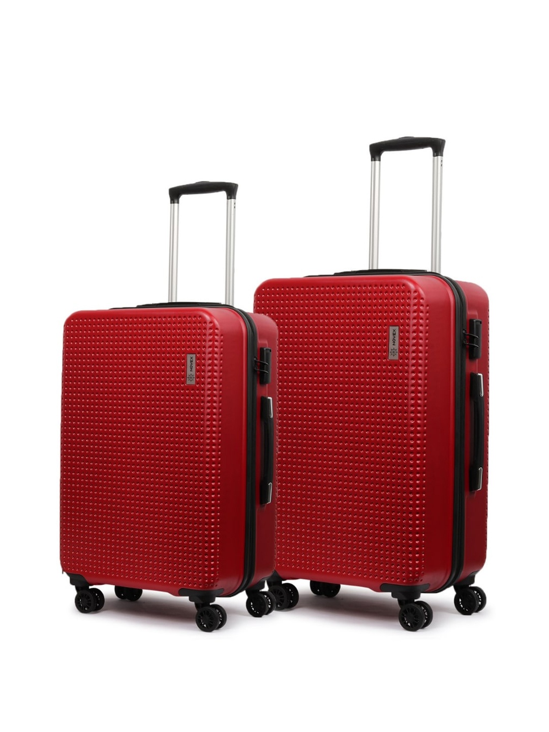 

NOVEX Unisex Set of 2 Red Textured Hard-Sided Trolley Suitcases