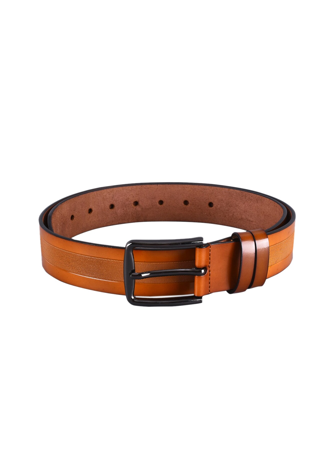 

BuckleUp Men Tan Textured Leather Formal Belt