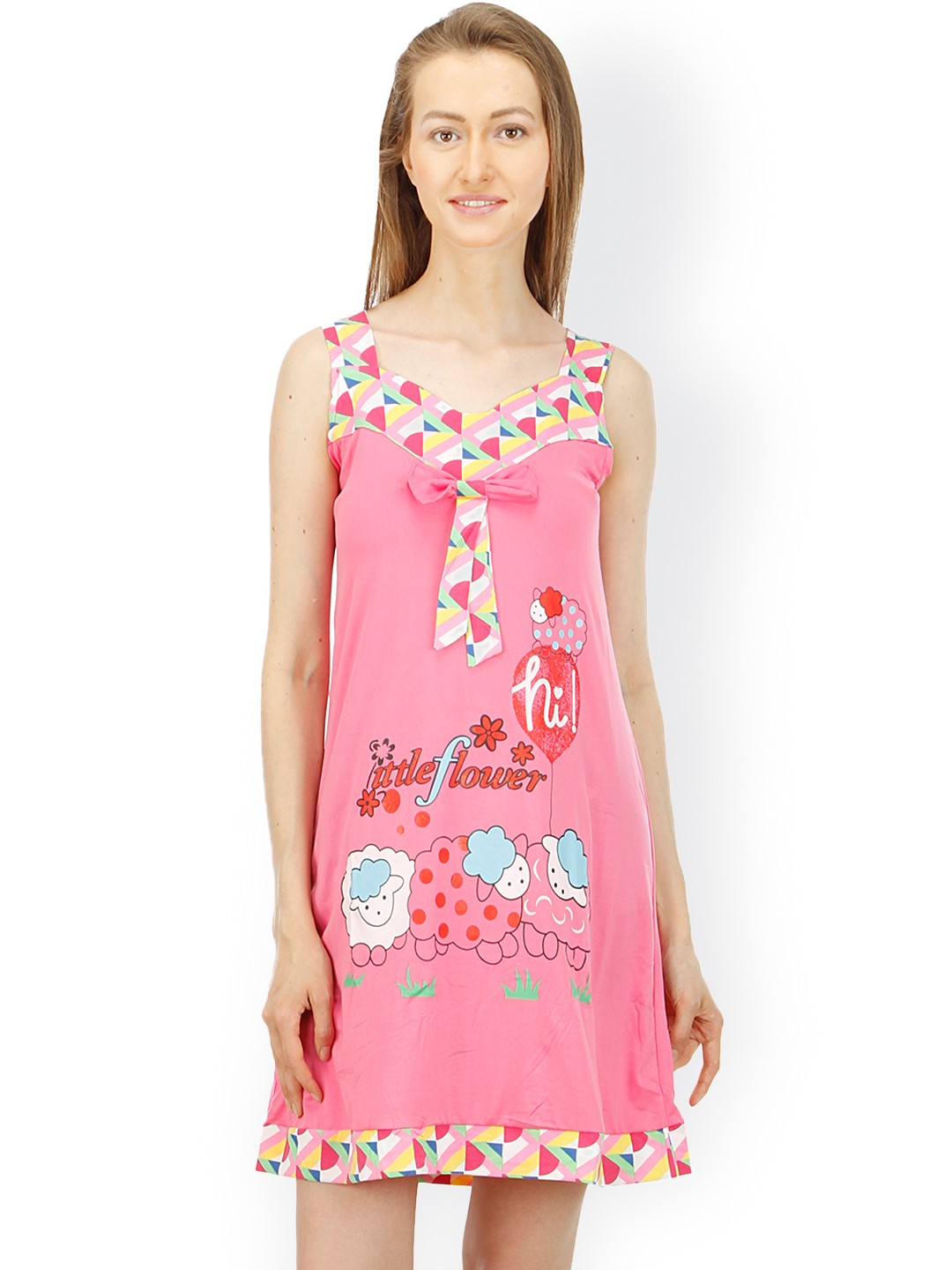 

Camey Pink Printed Nightdress NT01