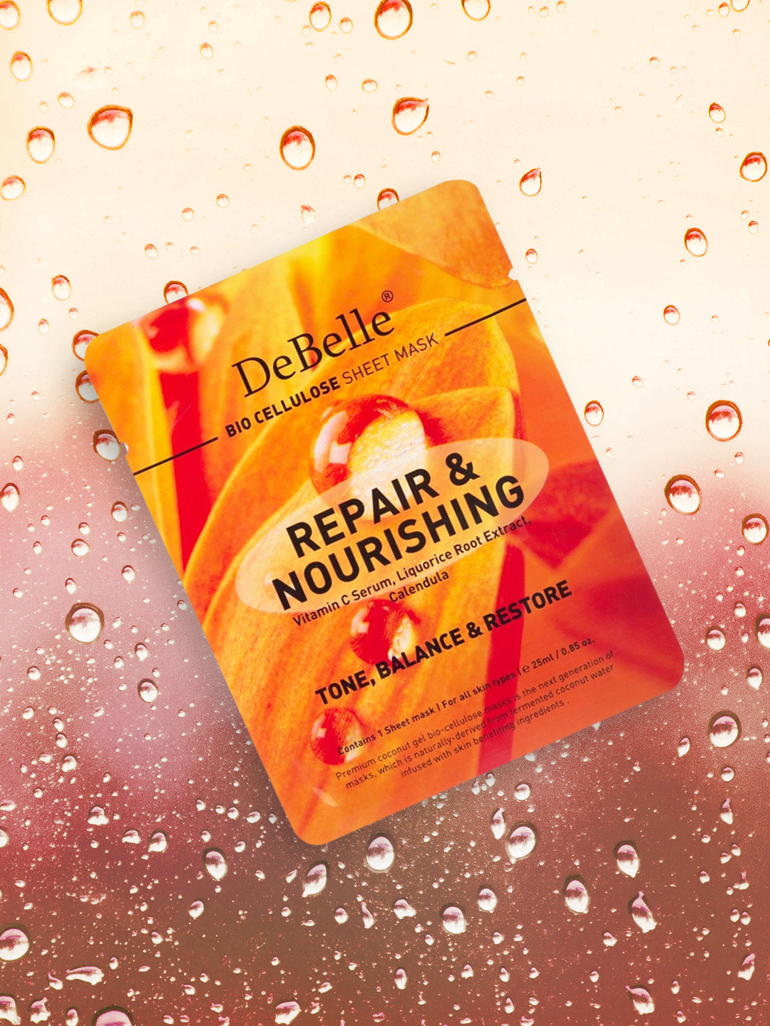 

DeBelle Bio Cellulose Face Sheet Mask - Repair & Nourishing 25 ml, White
