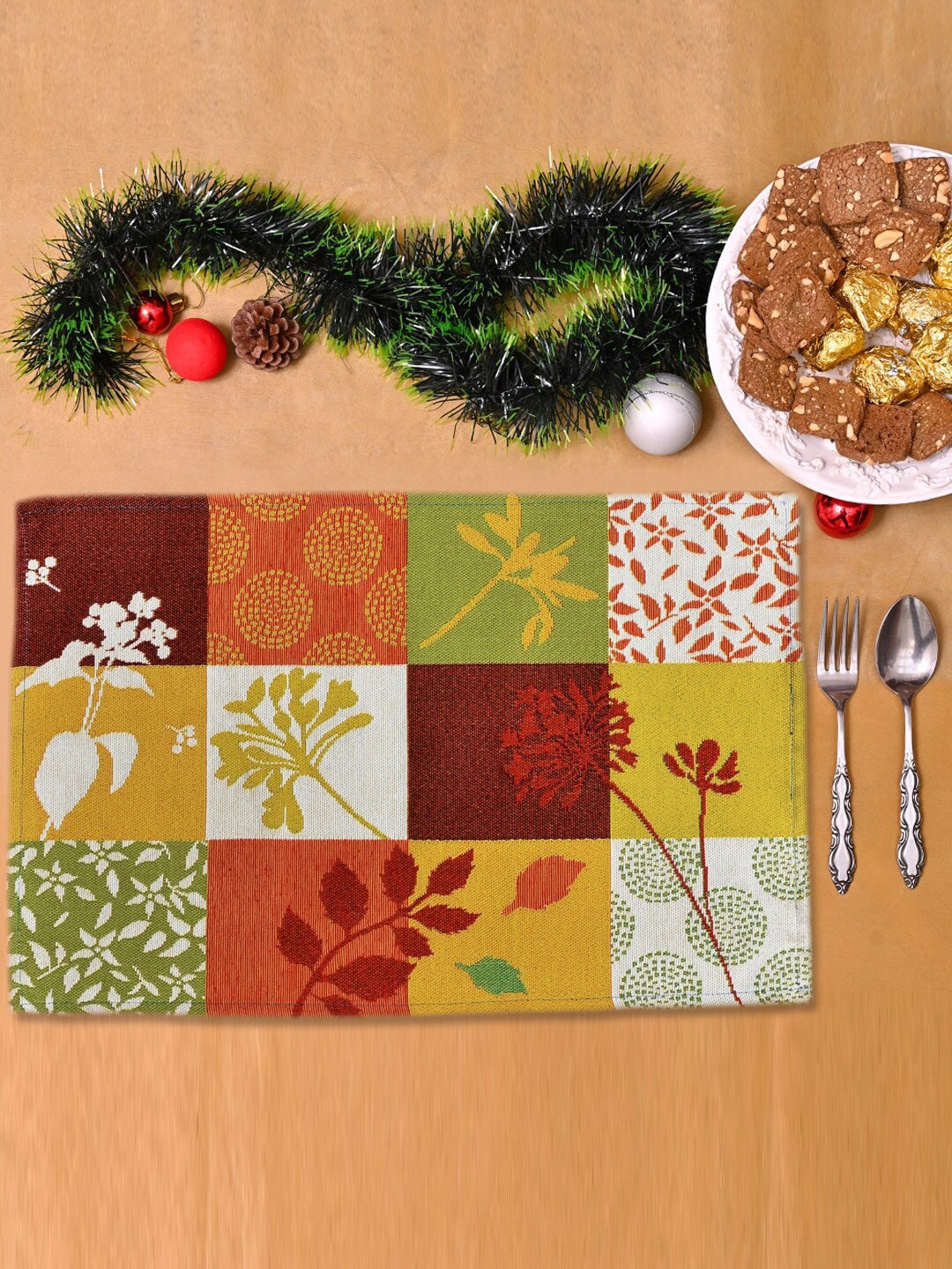 

AVI Living Set Of 6 Multicoloured Multichecks Rectangular Table Mats, Multi