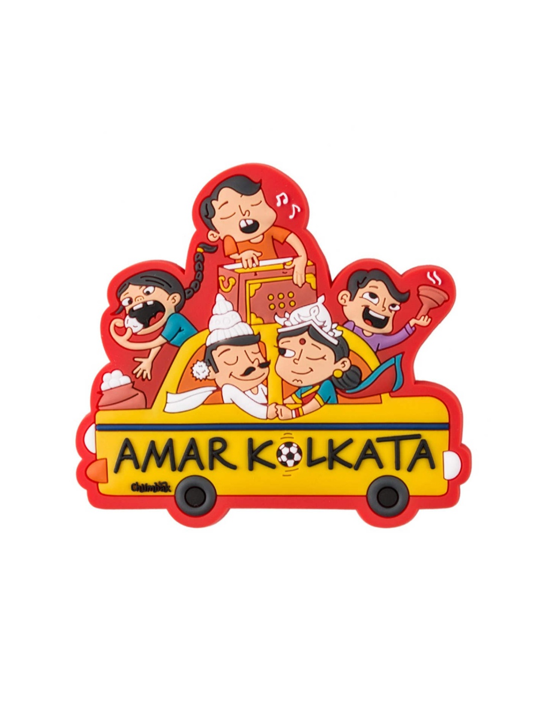 

Chumbak Red & Yellow Amar Kolkata Decorative Magnet