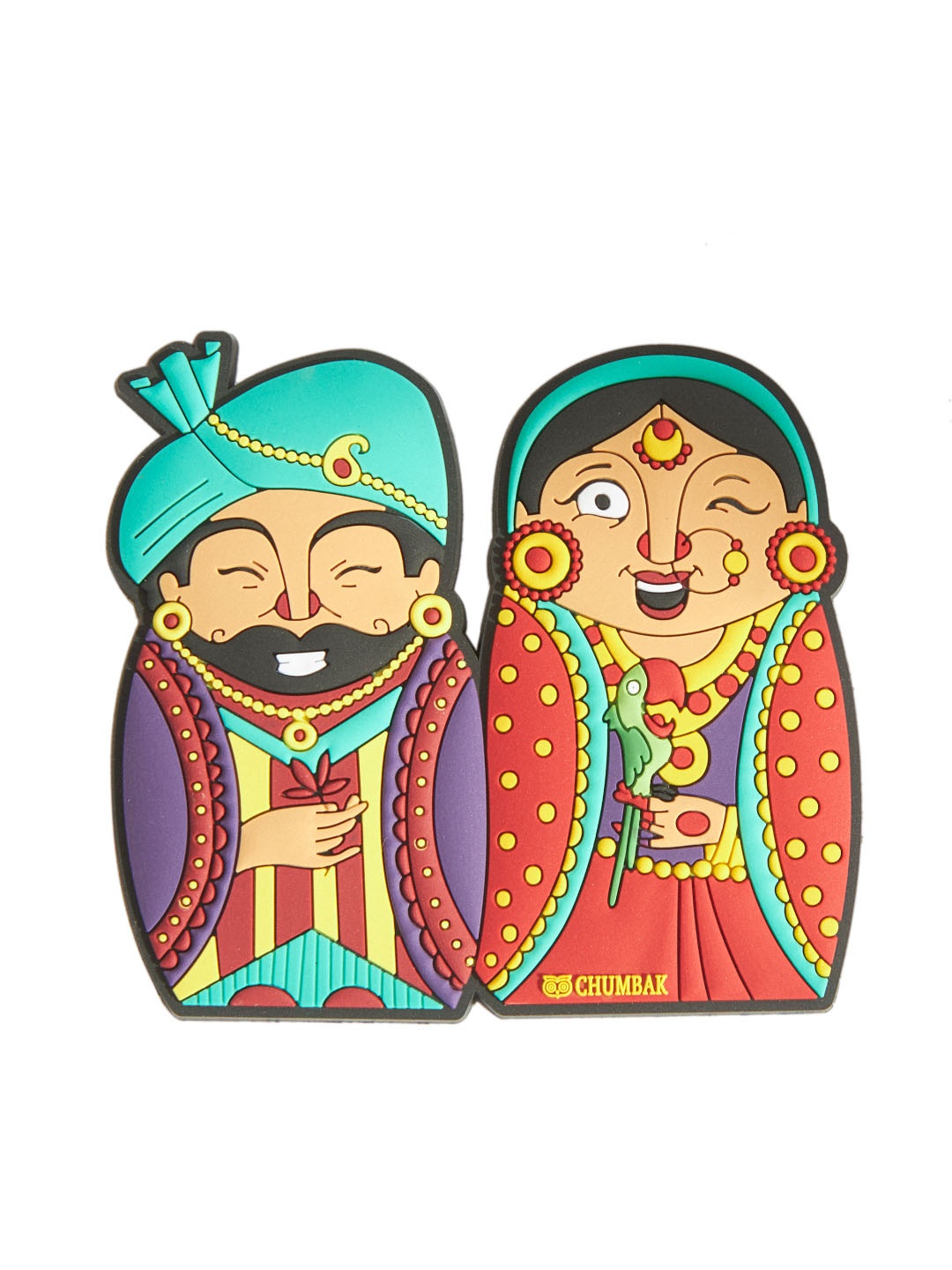

Chumbak Red & Green Raja Rani Magnet