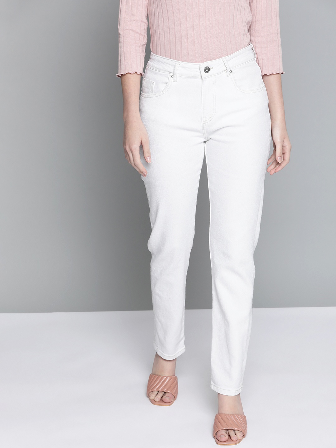 

Chemistry Women White Slim Fit Stretchable Jeans