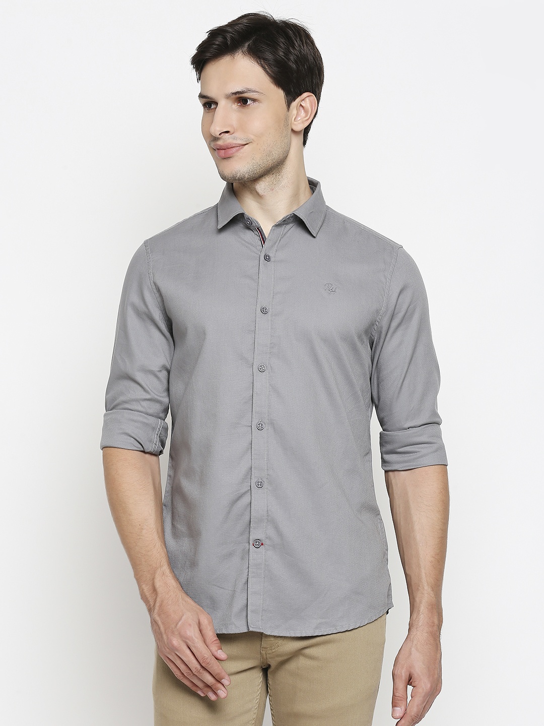 

Being Human Men Grey Slim Fit Casual Shirt