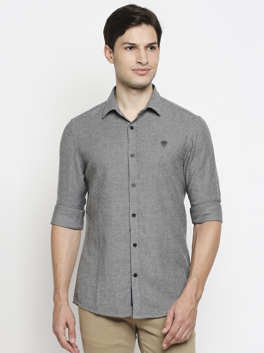 

Being Human Men Grey Slim Fit Casual Shirt