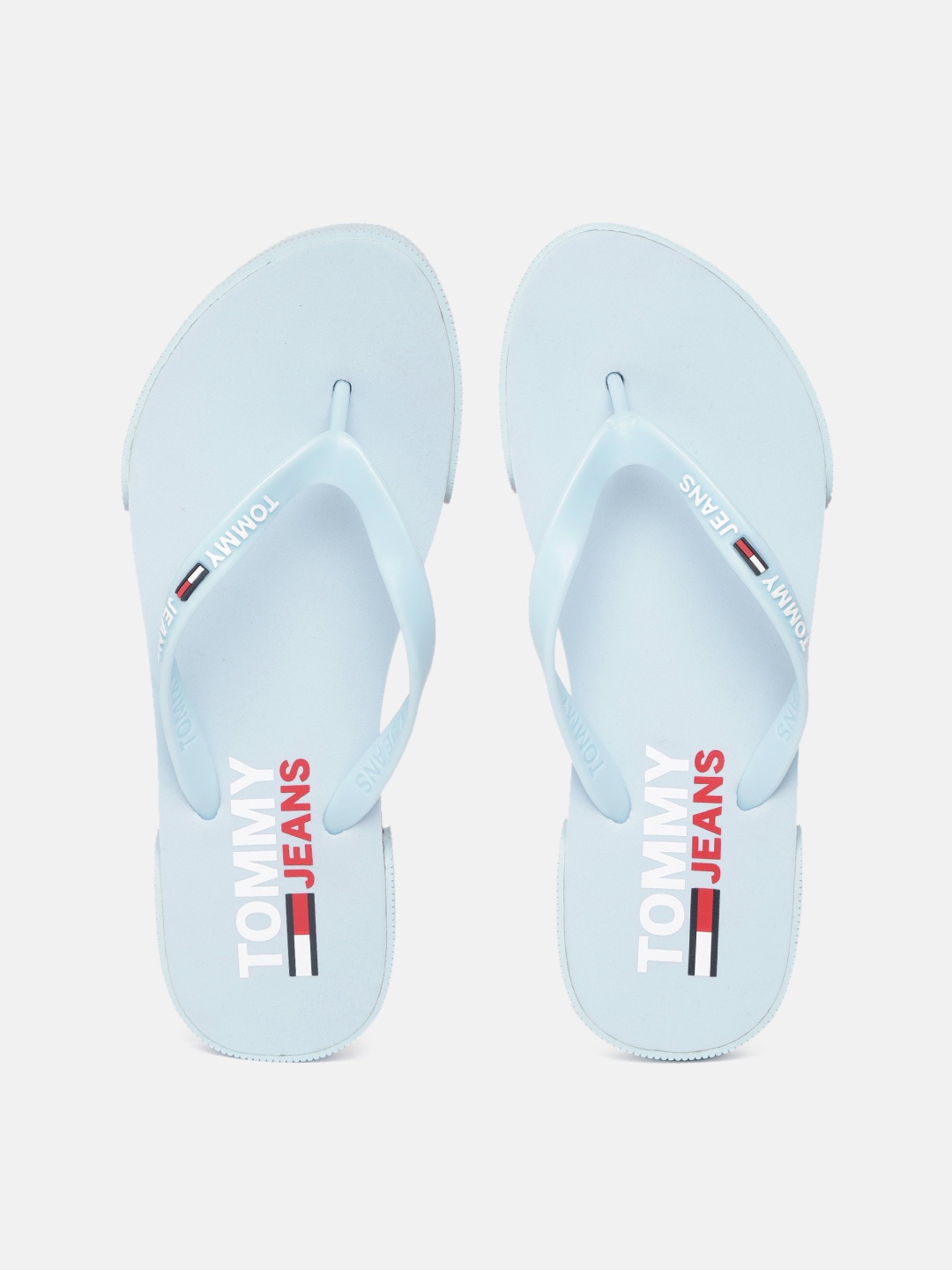 

Tommy Hilfiger Women Blue Brand Logo Print Detail Thong Flip-Flops